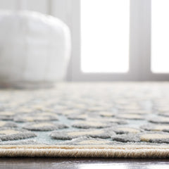 Area Rug, 8 ft x 10 ft, Cream and Spruce with Animal Print