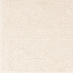 Area Rug, 8 ft x 10 ft, Cream Wool with Stain Resistance