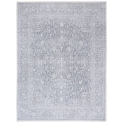 Area Rug, 8 ft x 10 ft, Floral Pattern in Light Gray and Cream