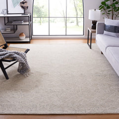 Area Rug, 8 ft x 10 ft, Geometric Hand-Tufted Wool and Cotton