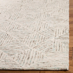 Area Rug, 8 ft x 10 ft, Geometric Hand-Tufted Wool and Cotton