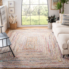 Area Rug, 8 ft x 10 ft, Geometric Pattern in Beige/Multi