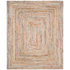 Area Rug, 8 ft x 10 ft, Geometric Pattern in Beige/Multi