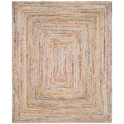 Area Rug, 8 ft x 10 ft, Geometric Pattern in Beige/Multi