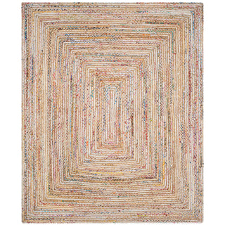Area Rug, 8 ft x 10 ft, Geometric Pattern in Beige/Multi