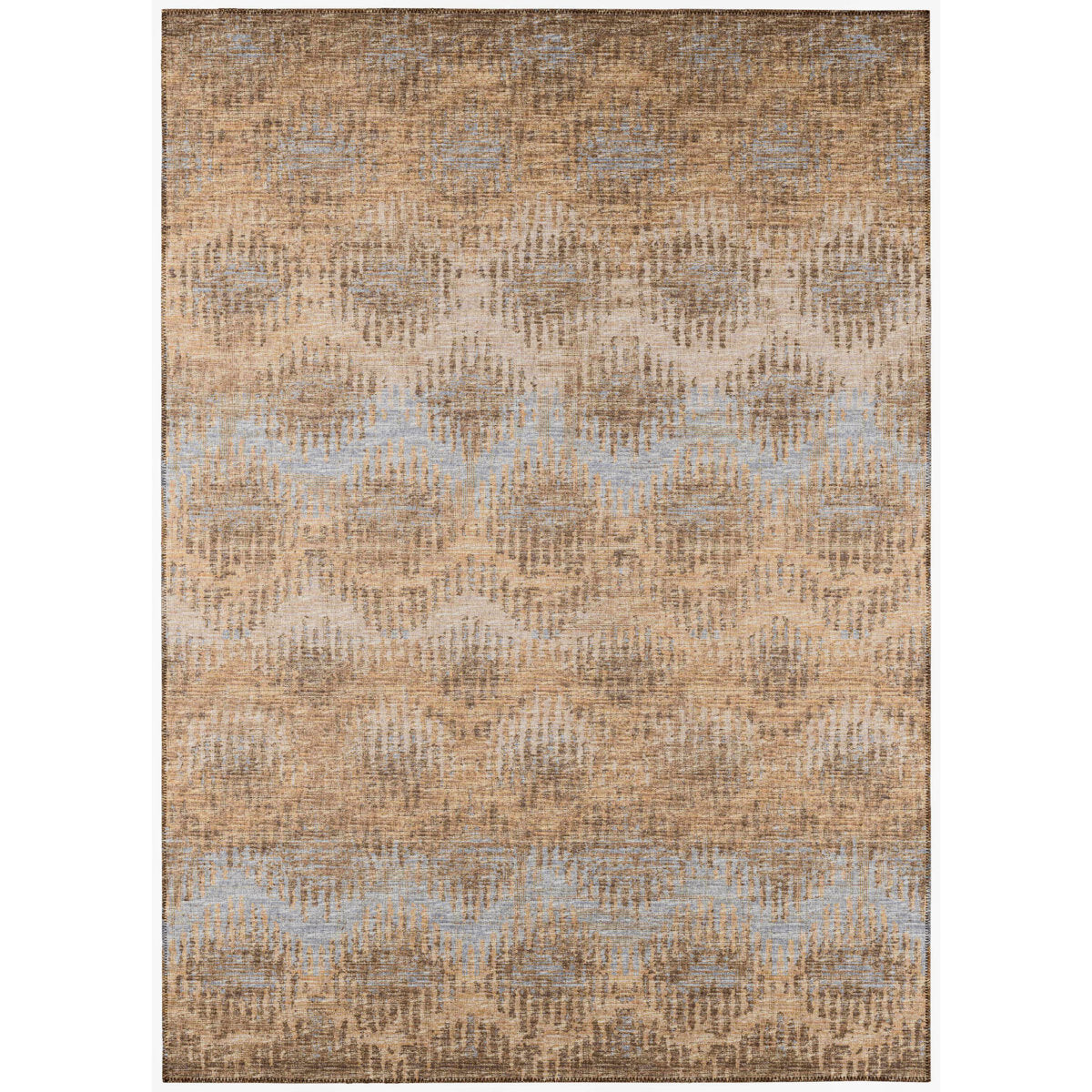 Area Rug, 8 ft x 10 ft, Gray/Brown Chenille with Non-Slip Backing