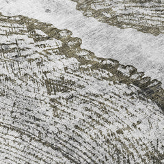 Area Rug, 8 ft x 10 ft, Gray Polyester with Abstract Pattern