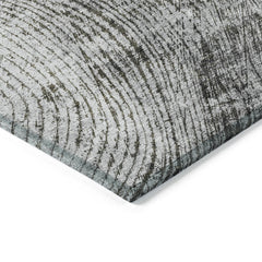 Area Rug, 8 ft x 10 ft, Gray Polyester with Abstract Pattern