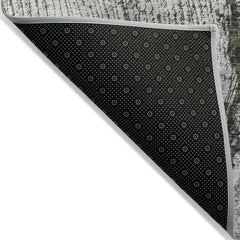 Area Rug, 8 ft x 10 ft, Gray Polyester with Abstract Pattern