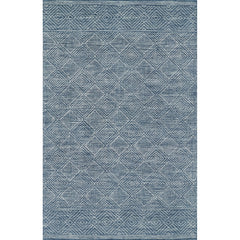Area Rug, 8 ft x 10 ft, Hand-Hooked Wool with Geometric Pattern
