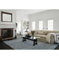 Area Rug, 8 ft x 10 ft, Hand-Hooked Wool with Geometric Pattern