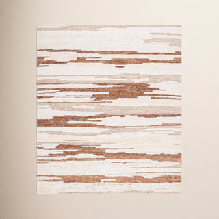 Area Rug, 8 ft x 10 ft, Hand Knotted in Beige and Ivory
