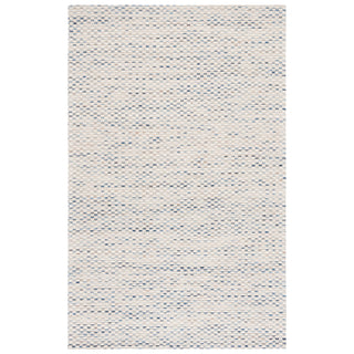 Area Rug, 8 ft x 10 ft, Hand Woven in Navy and White