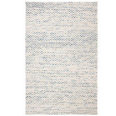 Area Rug, 8 ft x 10 ft, Hand Woven in Navy and White