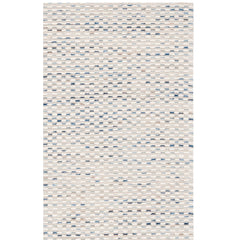 Area Rug, 8 ft x 10 ft, Hand Woven in Navy and White