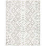 Area Rug, 8 Ft x 10 Ft, Hand-Woven Wool in Ivory and Beige