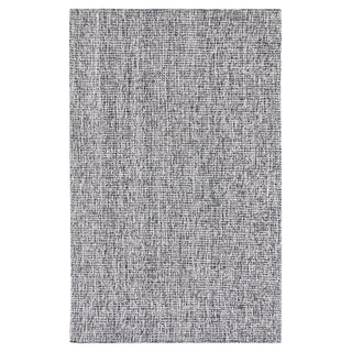 Area Rug, 8 ft x 10 ft, Hand Woven Wool in Ivory and Black