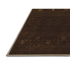 Area Rug, 8 Ft x 10 Ft in Dark Brown/Gray/Beige Chenille