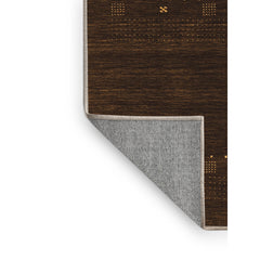 Area Rug, 8 Ft x 10 Ft in Dark Brown/Gray/Beige Chenille