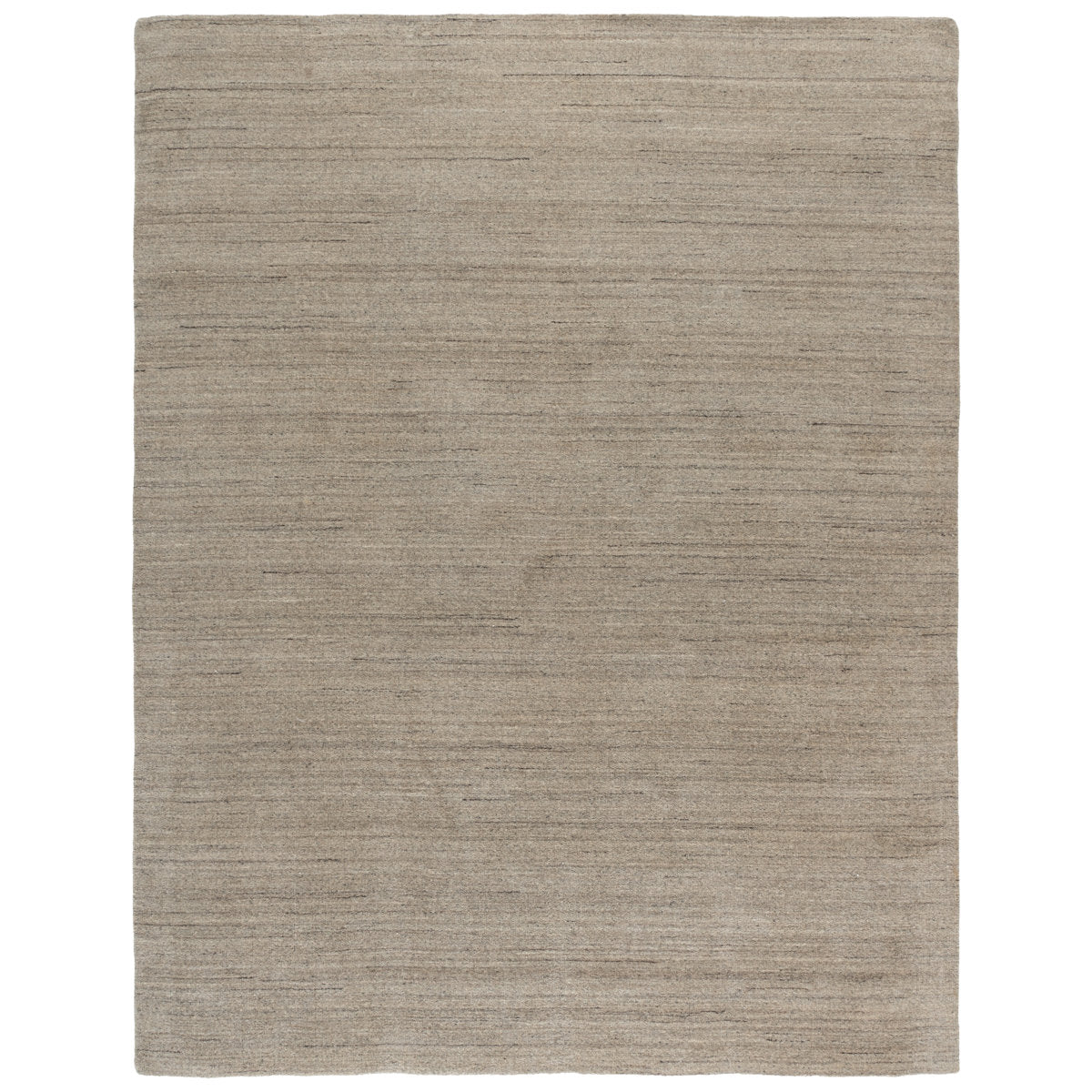 Area Rug, 8 ft x 10 ft in Stone and Gray Striped Wool Blend