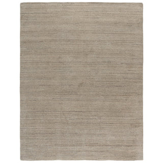 Area Rug, 8 ft x 10 ft in Stone and Gray Striped Wool Blend