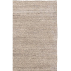 Area Rug, 8 ft x 10 ft in Stone and Gray Striped Wool Blend