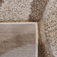 Area Rug, 8 ft x 10 ft, Ivory and Beige in Geometric Pattern