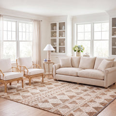 Area Rug, 8 ft x 10 ft, Jute and Sisal in Brown and Beige