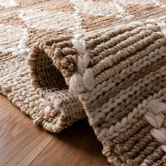 Area Rug, 8 ft x 10 ft, Jute and Sisal in Brown and Beige