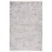 Area Rug, 8 ft x 10 ft, Light Gray/Beige with Fringe