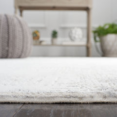 Area Rug, 8 ft x 10 ft, Light Gray/Beige with Fringe