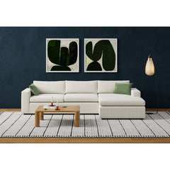 Area Rug, 8 ft x 10 ft, Light Gray Wool and Viscose with Geometric Pattern
