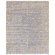 Area Rug, 8 Ft x 10 Ft, Polyester in Charcoal, Gray and Gold