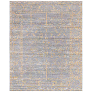 Area Rug, 8 Ft x 10 Ft, Polyester in Charcoal, Gray and Gold
