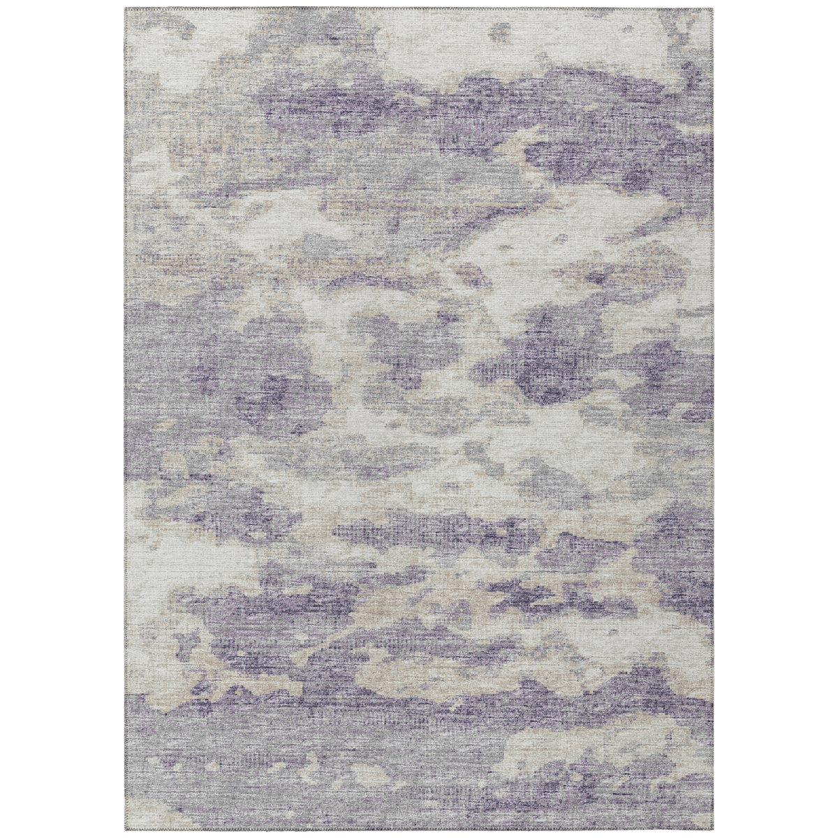 Area Rug, 8 Ft x 10 Ft, Purple and Gray Polyester