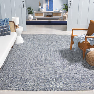 Area Rug, 8 ft x 10 ft Rectangle Polypropylene in Dark Blue and Ivory