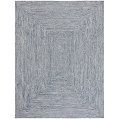 Area Rug, 8 ft x 10 ft Rectangle Polypropylene in Dark Blue and Ivory