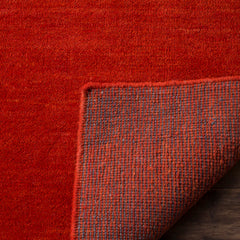 Area Rug, 8 ft x 10 ft, Red Wool and Cotton