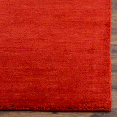 Area Rug, 8 ft x 10 ft, Red Wool and Cotton