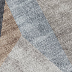 Area Rug, 8 Ft x 10 Ft, Taupe Polyester with Non-Slip Backing