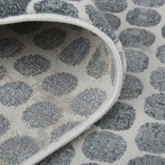 Area Rug, 8 ft x 10 ft, Teal Blue with Dotted Pattern