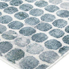 Area Rug, 8 ft x 10 ft, Teal Blue with Dotted Pattern
