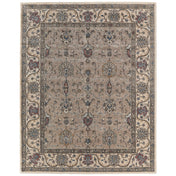 Area Rug, 8 ft x 10 ft, Warm Gray with Oriental Pattern