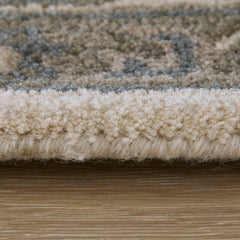 Area Rug, 8 ft x 10 ft, Warm Gray with Oriental Pattern