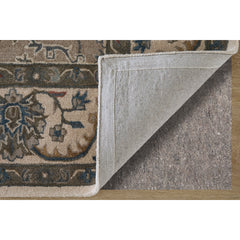 Area Rug, 8 ft x 10 ft, Warm Gray with Oriental Pattern