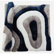 Area Rug, 8 ft x 10 ft, White Polyester with Cotton Backing