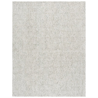 Area Rug, 8 ft x 10 ft with Cotton and Wool in Ivory and Light Green