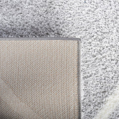 Area Rug, 8 Ft x 10 Ft with Light Gray and White Geometric Pattern