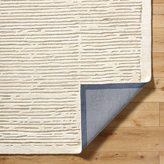 Area Rug, 8 Ft x 10 Ft, Wool in Beige and Brown