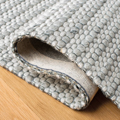 Area Rug, 8 ft x 10 ft, Wool in Light Gray and Ivory